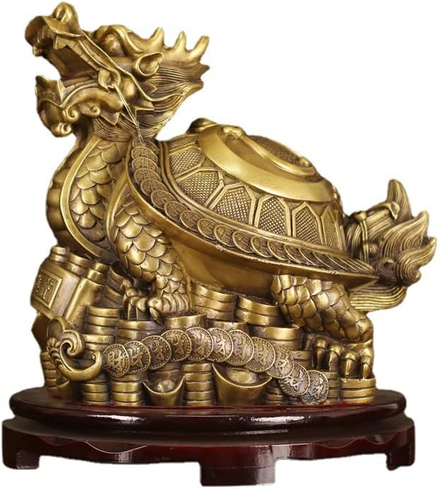 龙龟摆件 纯铜招财八卦龙龟龙头龟铜制金钱母子龟客厅办公室(1PCS 7号金钱八卦龟)