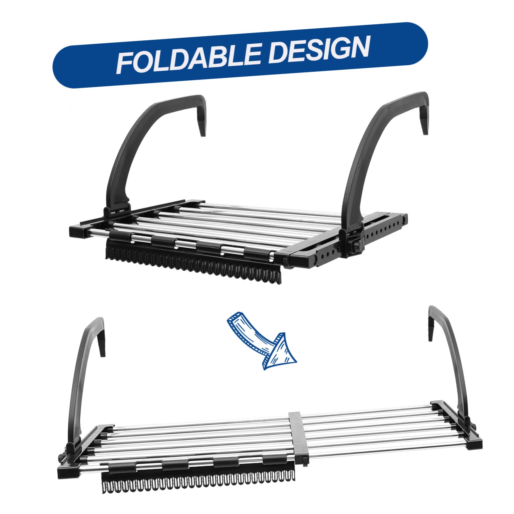 Ausziehbarer Wäscheständer aus Edelstahl 42-73cm, Faltbar