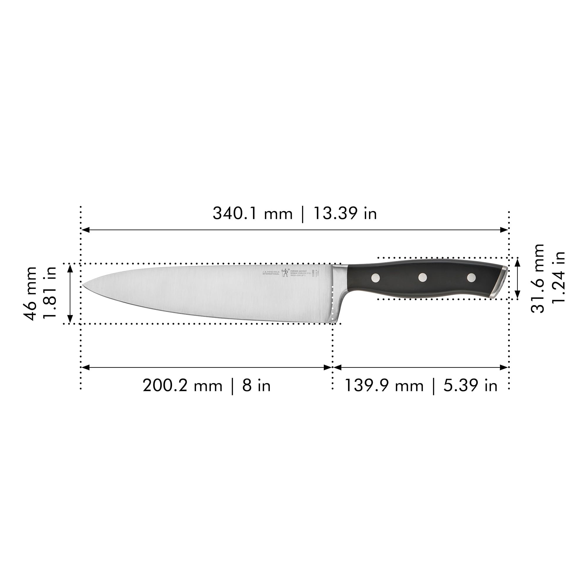 HENCKELS Forged Accent Razor-Sharp 8-inch Chef's Knife, Black, German Engineered Informed by 100+ Years of Mastery — Amazon image 3