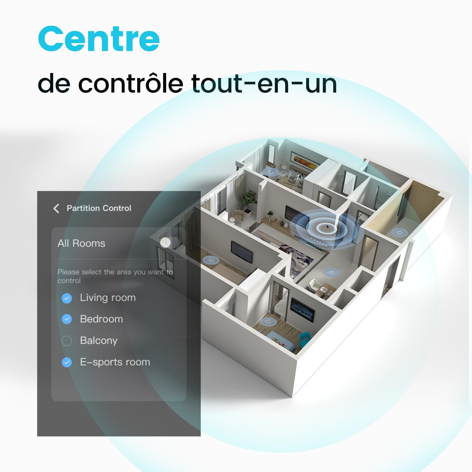 TONGOU Panneau de contrôle Smart Life pour commutateur WLAN 3,5", compatible avec Alexa