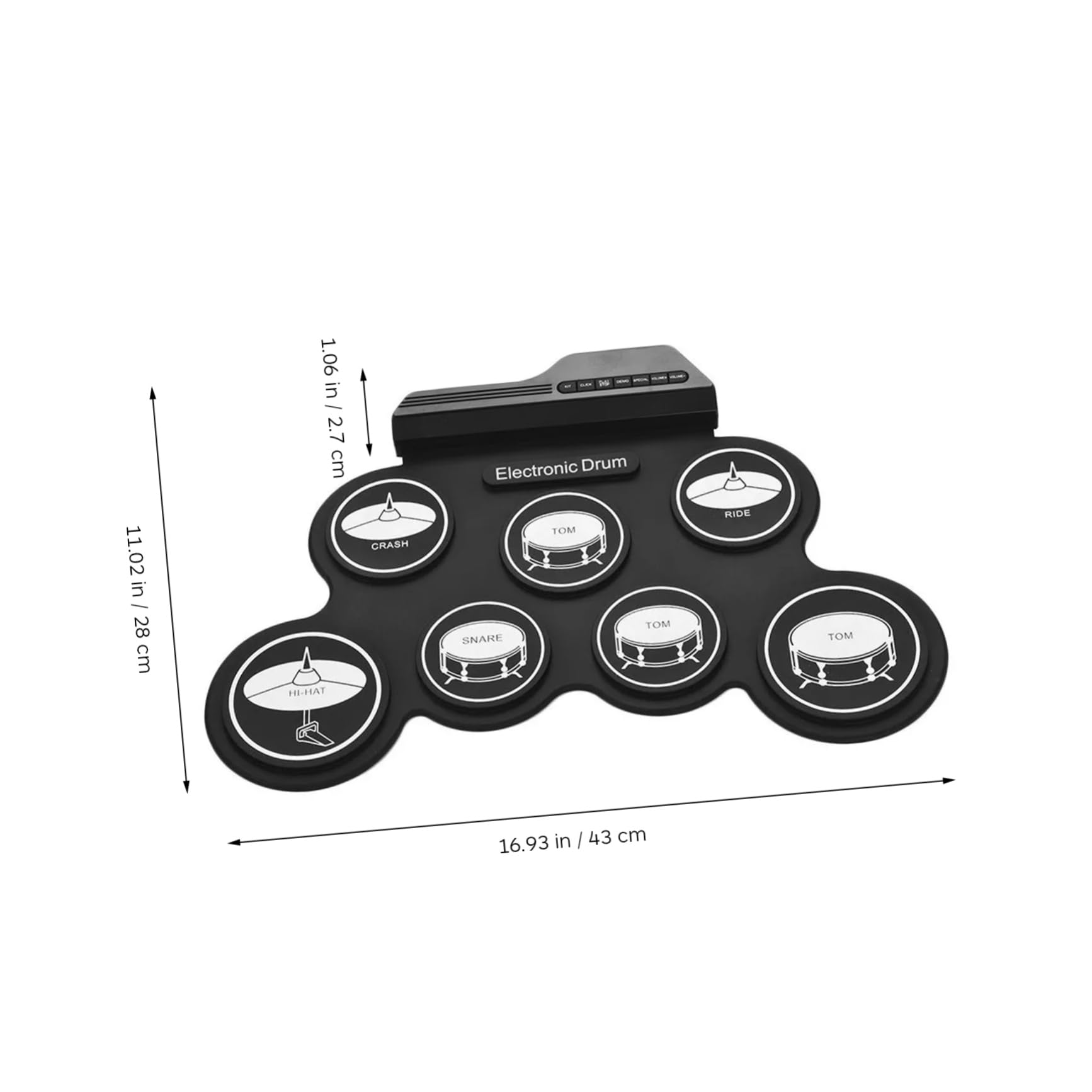 SUPVOX Batería Electrónica Portátil Para Adultos Kit De Pad De Práctica De Batería Digital Silenciosa Enrollable Para Principiantes