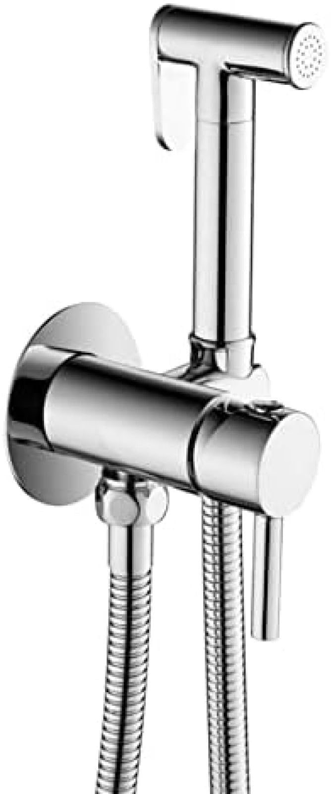 Bidet Sprayer for Toilet, Wall Mounted Hot and Cold Bidet Faucet, Handheld Cloth Diaper Sprayer Kit,Chrome