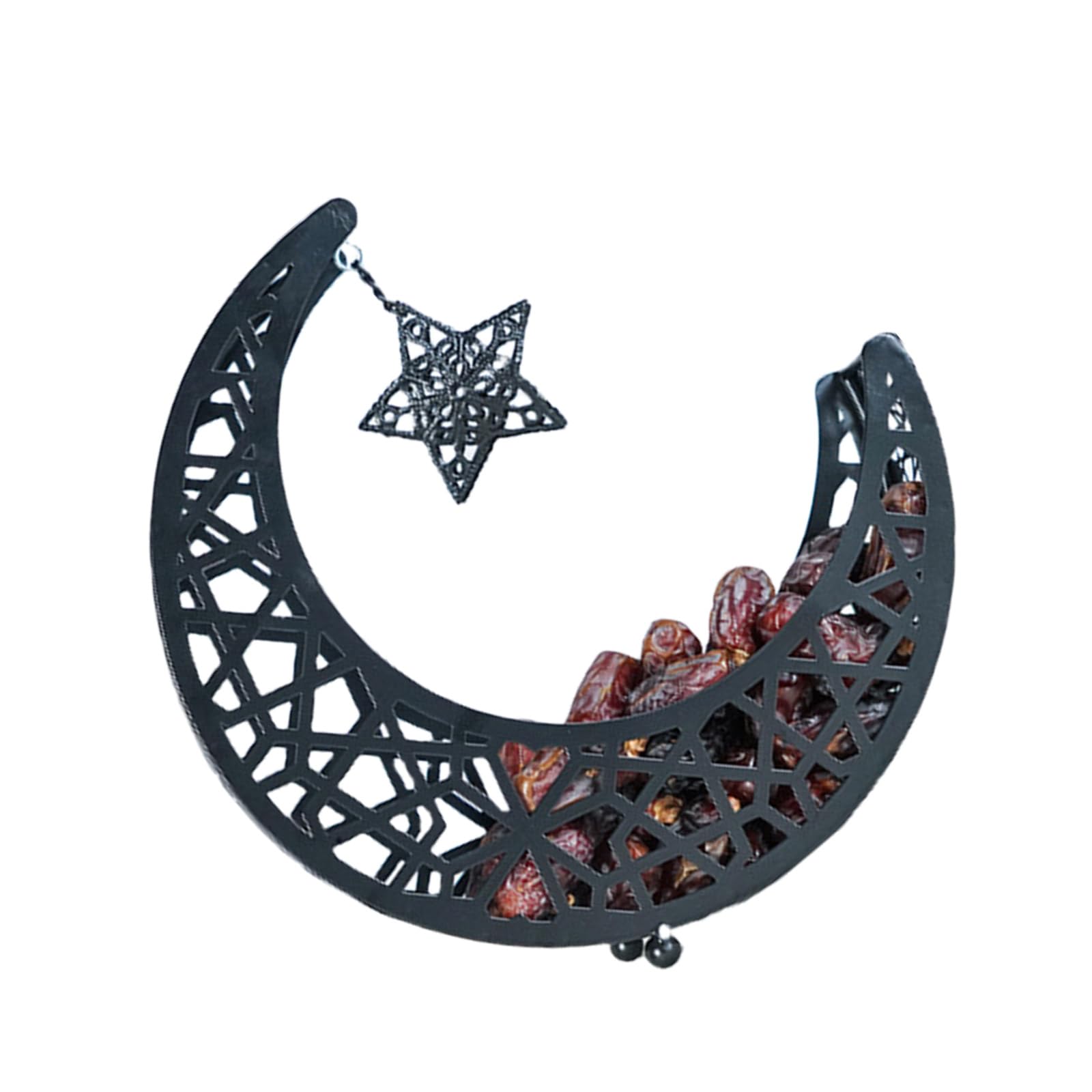 Jazuaiao Decorative Iron Shaped Tray Dessert and Pastries Serving Platter Cake Display Stand for Muslims Celebration Dessert Serving Platter