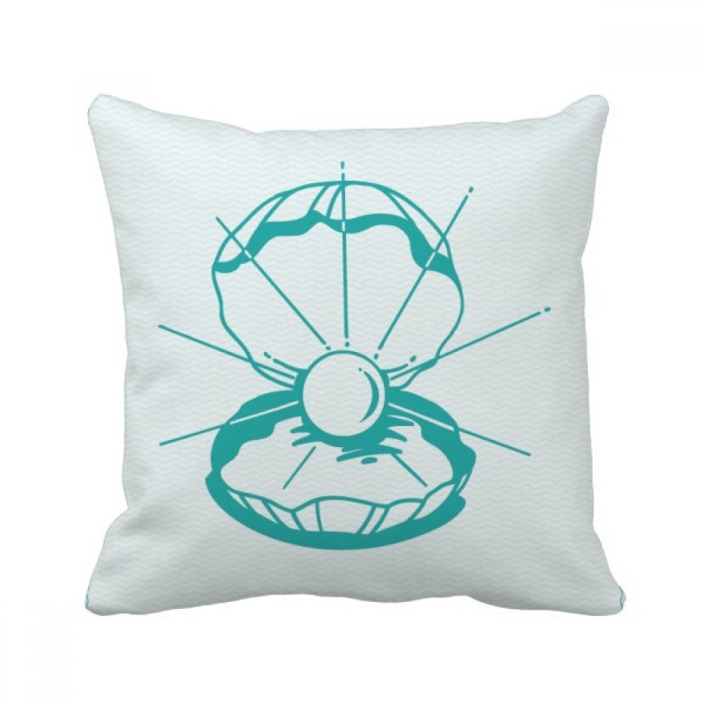 Coussin decoratif vie marine motif petoncle vert cadeau original de cremaillere 40x40 cm