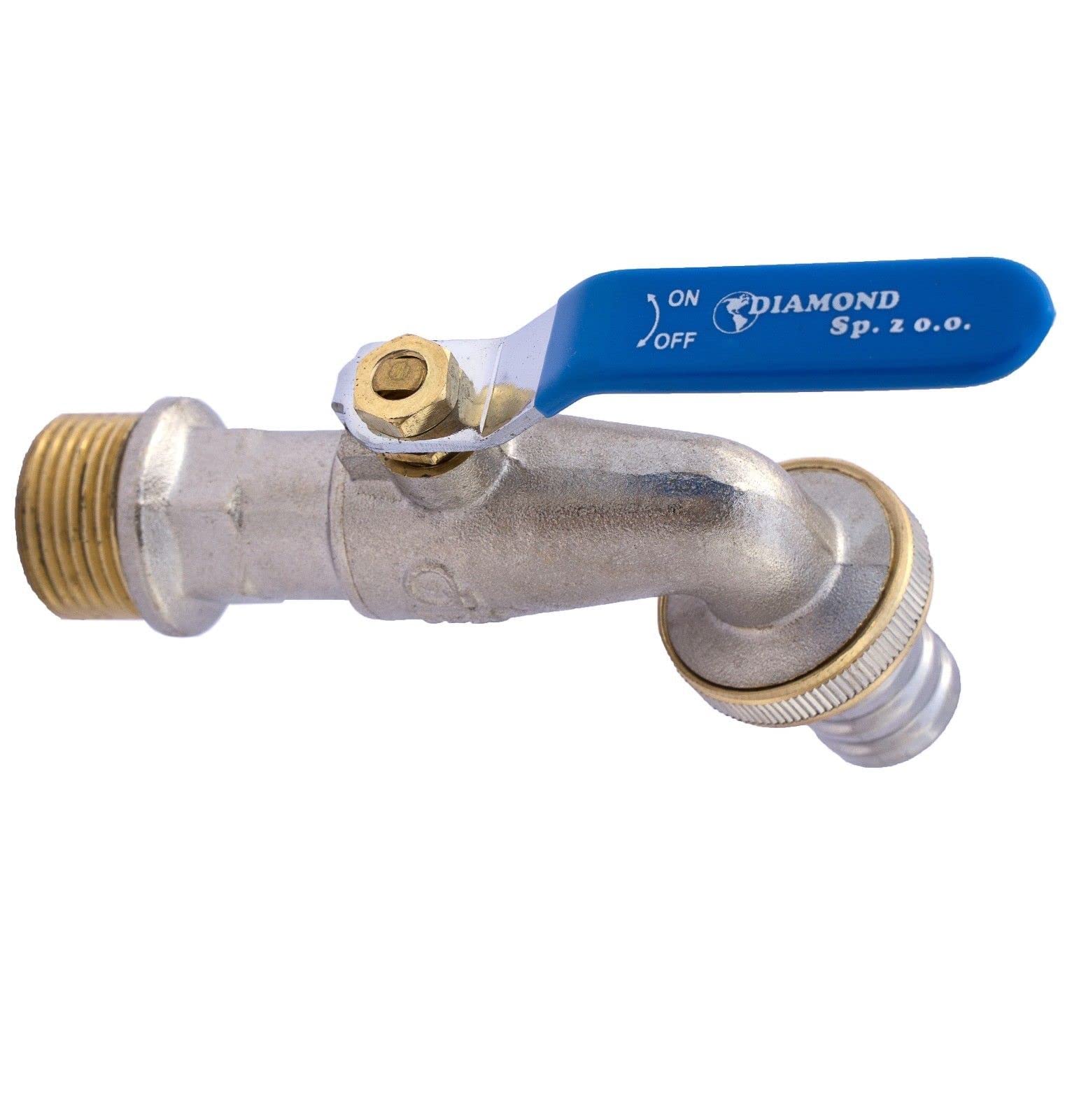 BFG Indoor Tap with Ball Valve, Hose Screw Connector, 1/2"Nozzle, Brass
