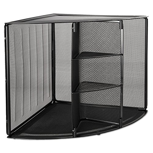 Rolodex Mesh Collection Corner Desktop Shelf Black (62630)