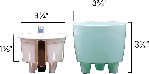 Miniatura 2 de Paquete de 4 mini macetas con indicador de nivel de agua para violetas africanas, plantas de interior pequeñas