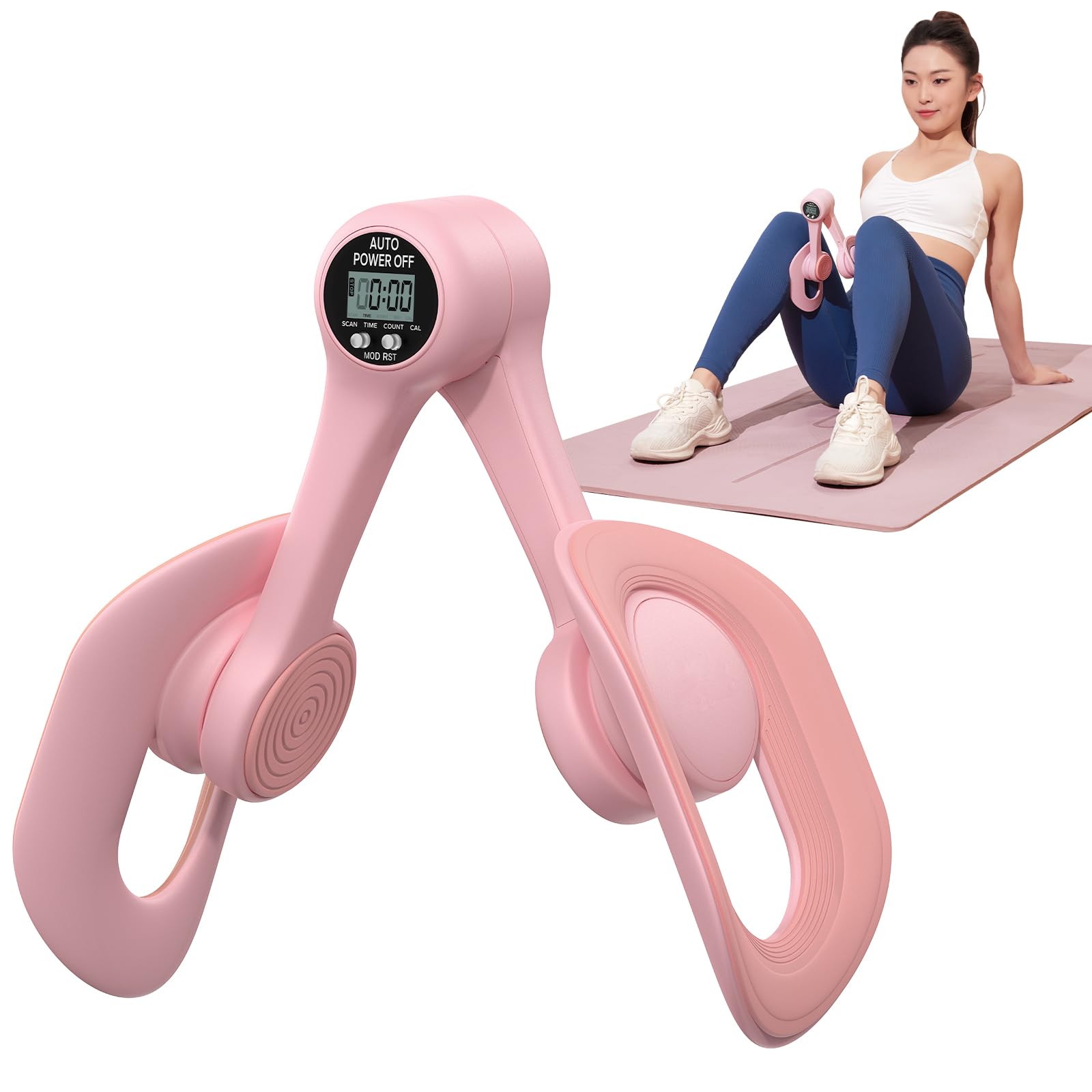 Appareil De Musculation Polyvalent Relaxdays - Pour Cuisses, Bras, Adducteurs - Compact Et Léger (rose)