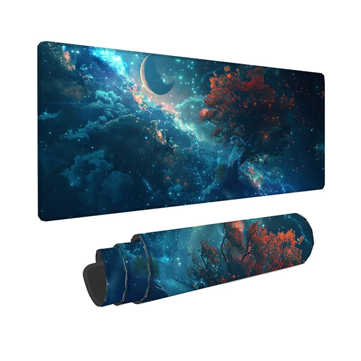 Podkładka pod mysz do gier XXL duża mysz 1500 x 800 x 3 mm, duża podkładka pod biurko z antypoślizgową gumową podstawą dla graczy PC, poprawia precyzję i szybkość drzew PjY17261 N-U