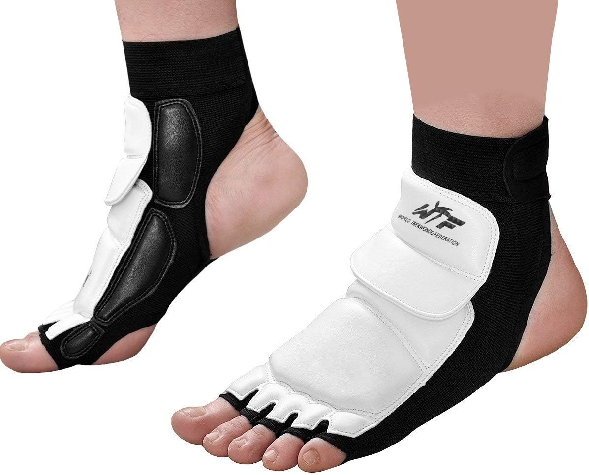 Taekwondo Foot Protector Gear Martial Arts Fight, White, Size X-Large