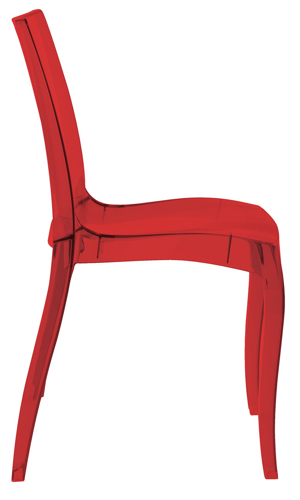 Grandsoleil Upon Cristal Light - Sedia impilabile in policarbonato, 54 x 50 x 84 cm, colore: Rosso rubino