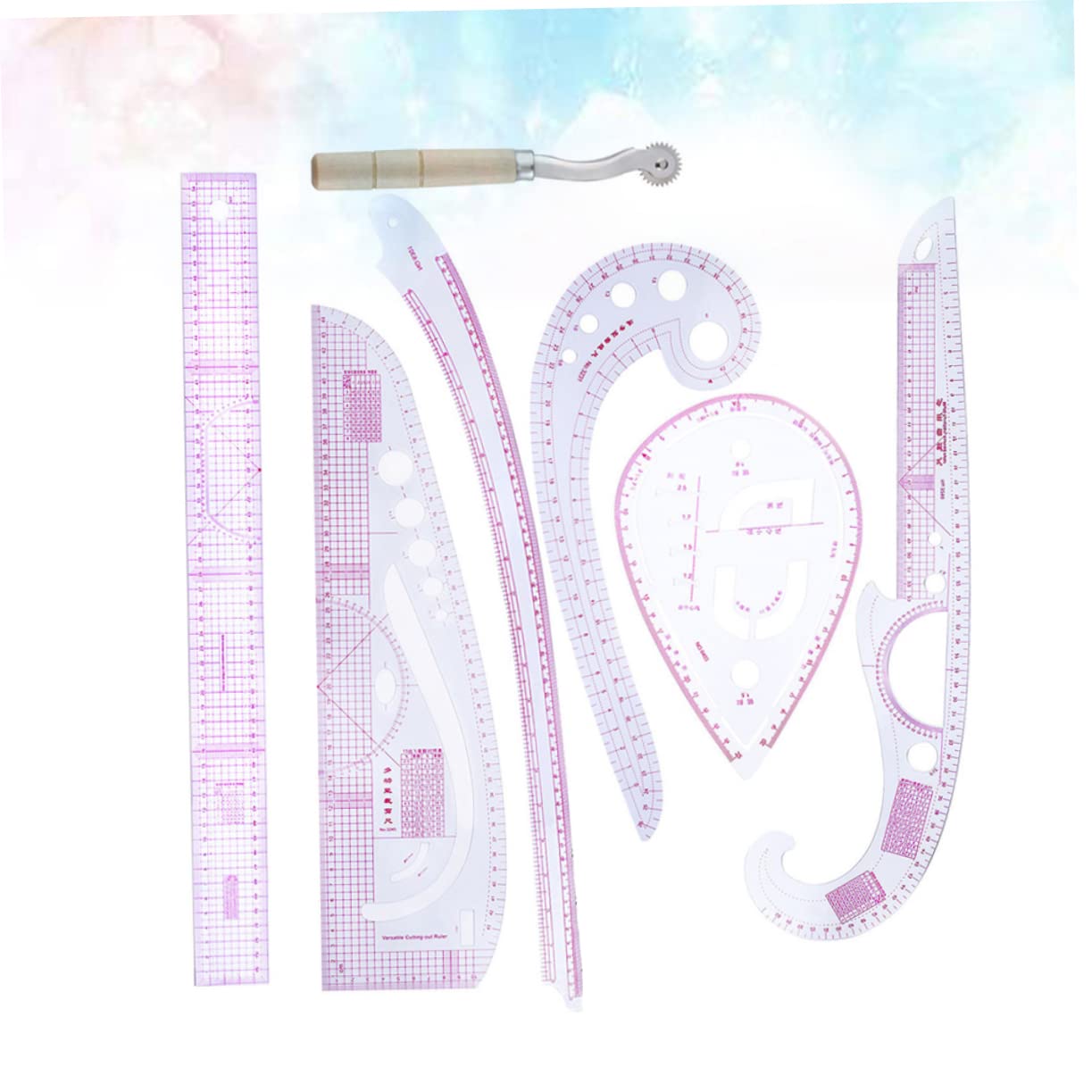 Sewing Measuring Rulers Tailor Clothing Curve Ruler Kit for Pattern Making Drafting with Clear Scale Flexible Drawing Tools
