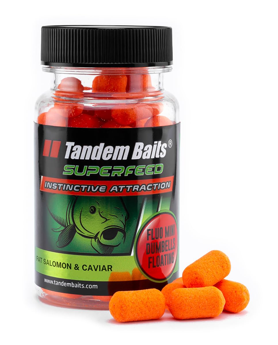 Tandem Baits SuperFeed Fluo Mini Dumbbells Floating Fat Salmon & Caviar Offers 30g Pop-Up Hookbaits for Monster Carp} โ image 1
