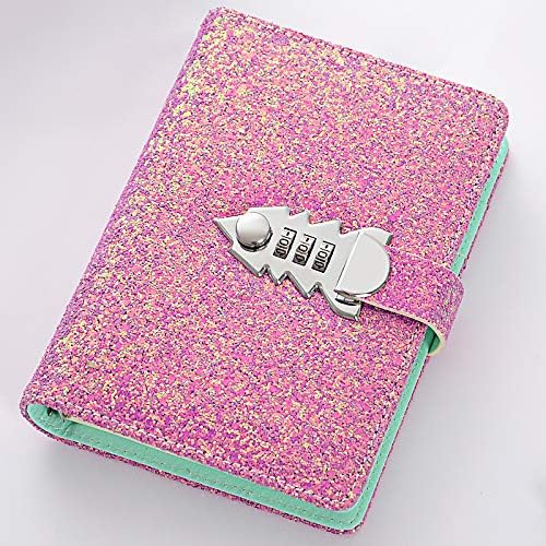 NectaRoy Sequin Lockable Diary, Refillable Password Notebook Writing Journal Planner Organizer with Combination Lock - Image 3