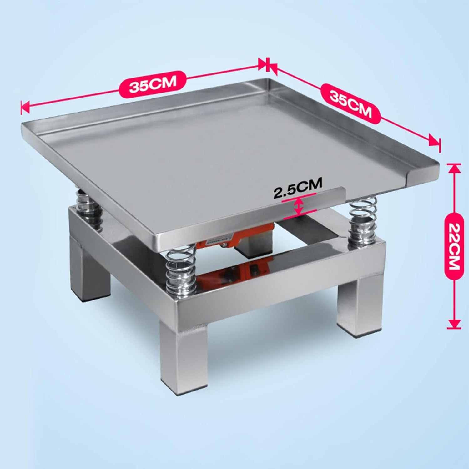 LINCYS Kleiner Beton-Rütteltisch, Betonschüttler, Vibrationsprüfstand-Testblock, Edelstahl-Mini-Vibrationsprüfstand 3000 U/Min Zum Entfernen Von Blasen Und Schütteln des Niederschlags,35 * 35cm