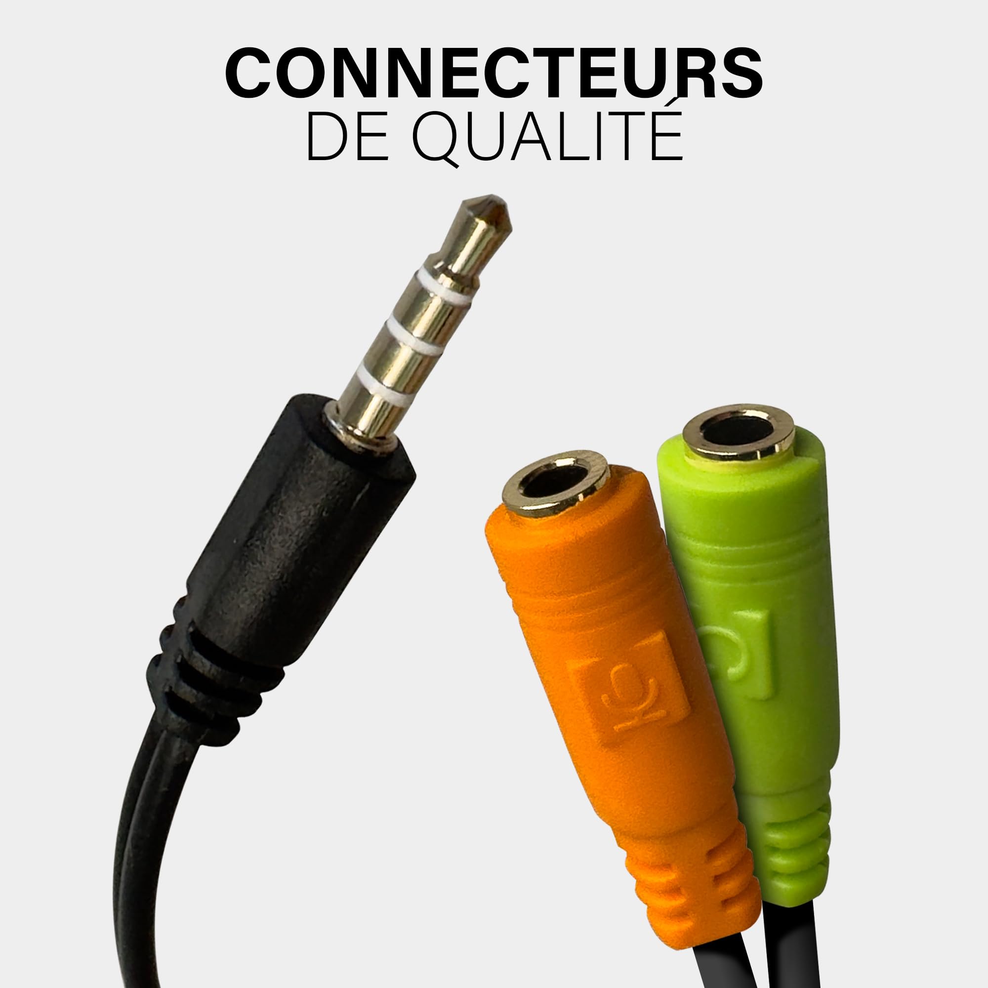 OcioDual Splitter do gniazda 3,5 mm męski na 2 żeński adapter audio do słuchawek i gniazda mikrofonowego do laptopa PC