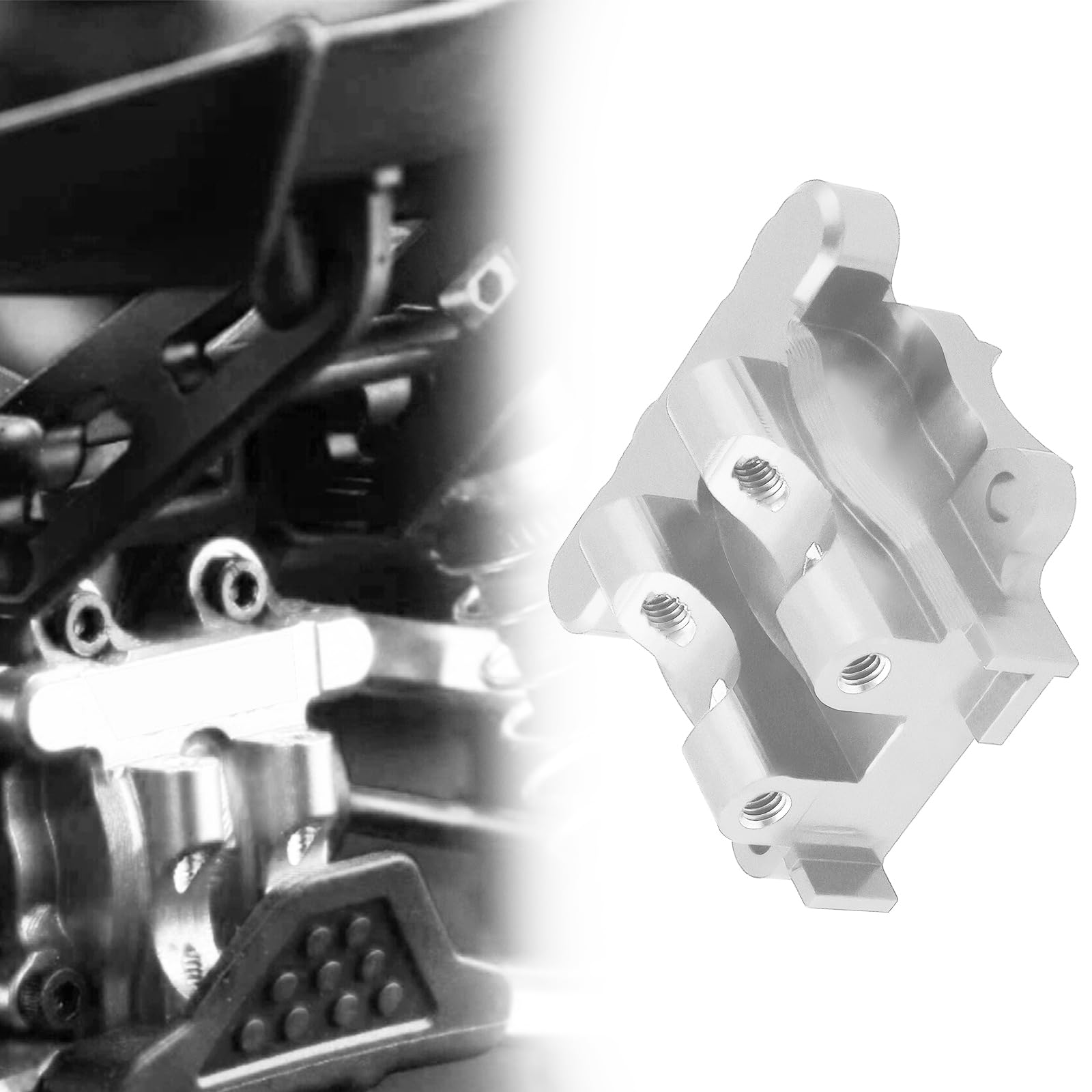 OTOTEC RC Car Rear Diff Cover Aluminum 7075 Differential Cover Compatible with ARRMA 1/18 Granite Typhon Mojave Grom Nascar, Silver - Image 3