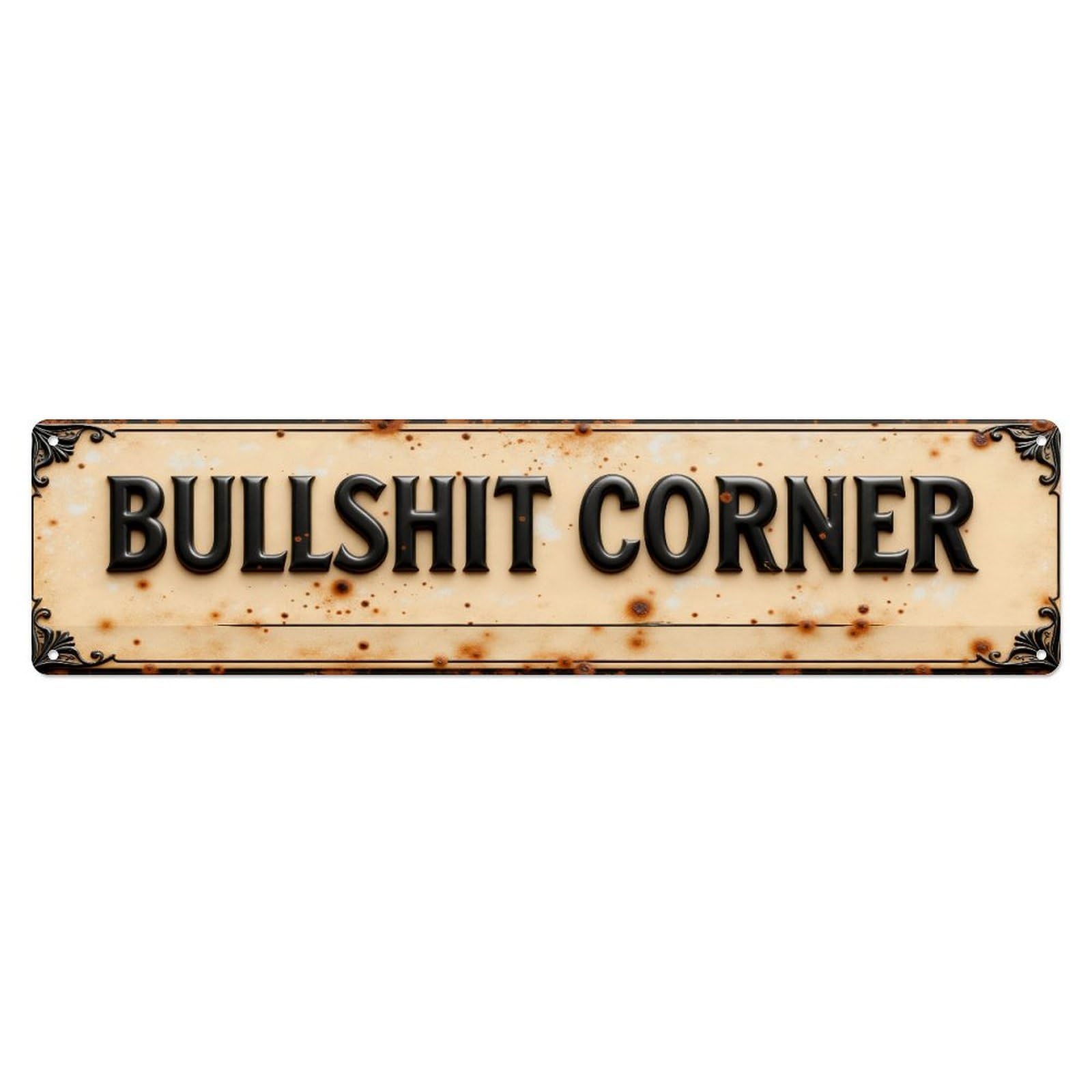 Bullshit Corner Vintage Sign Design Metal Tin Sign Plaque