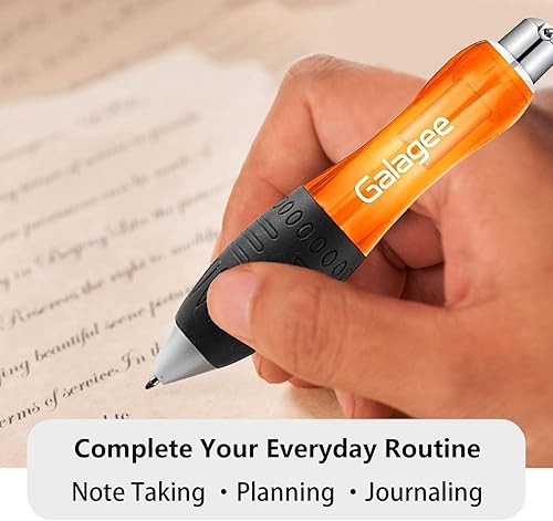 Miniatura 5 de Bolígrafos de cuerpo ancho (5 bolígrafos + 5 repuestos de tinta negra adicionales) – Bolígrafos súper grandes para artritis, Parkinson, túnel