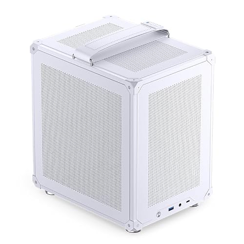 PCケース MESH JONSBO C6-ITX ITXケース 高さ170mmまで CPUクーラー対応 (C6-ITX版 ハンドルホワイト)