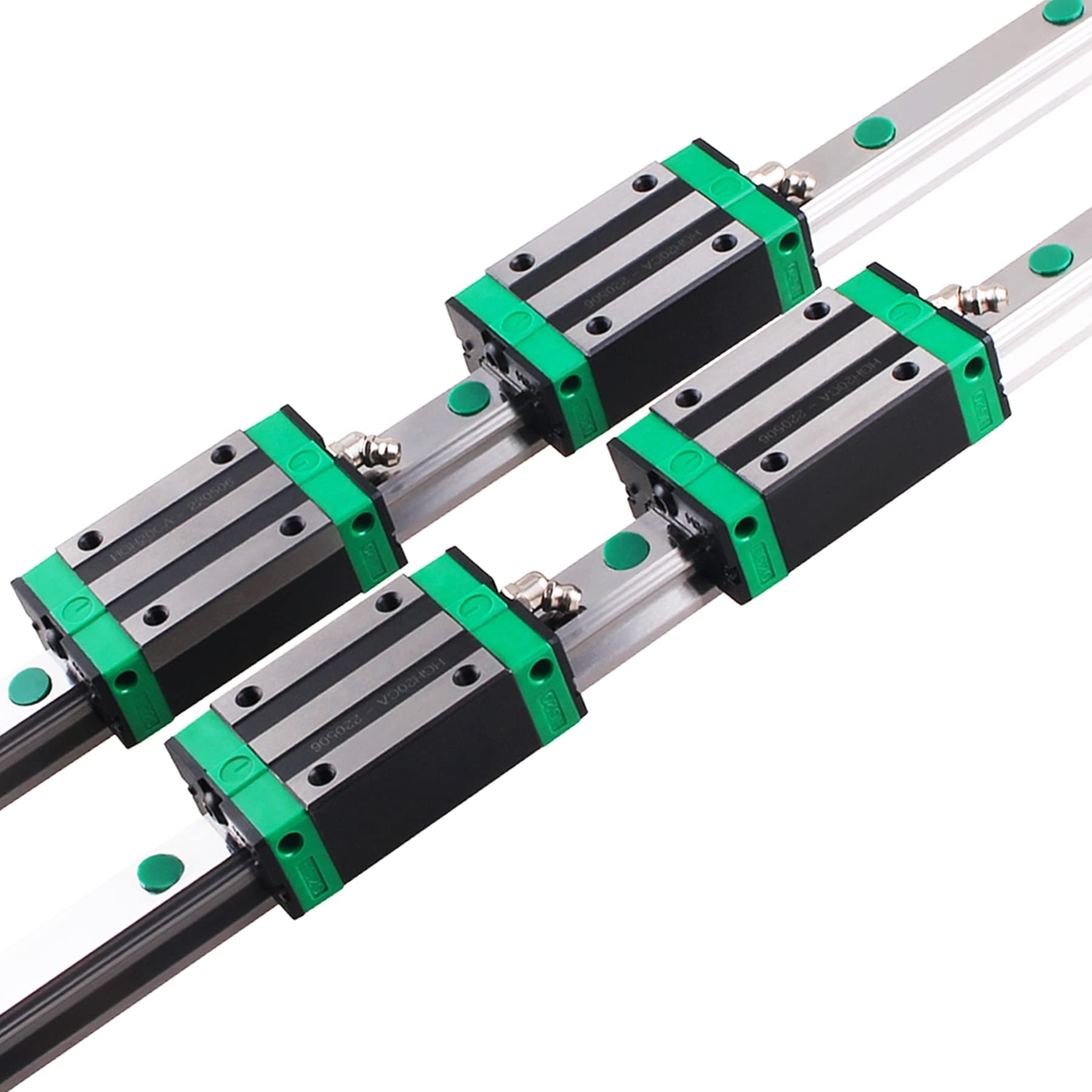 Guía lineal HGR20 2 piezas 400mm con 4 bloques deslizantes HGH20CA + tornillo M5 x 16 + protección C5 para CNC
