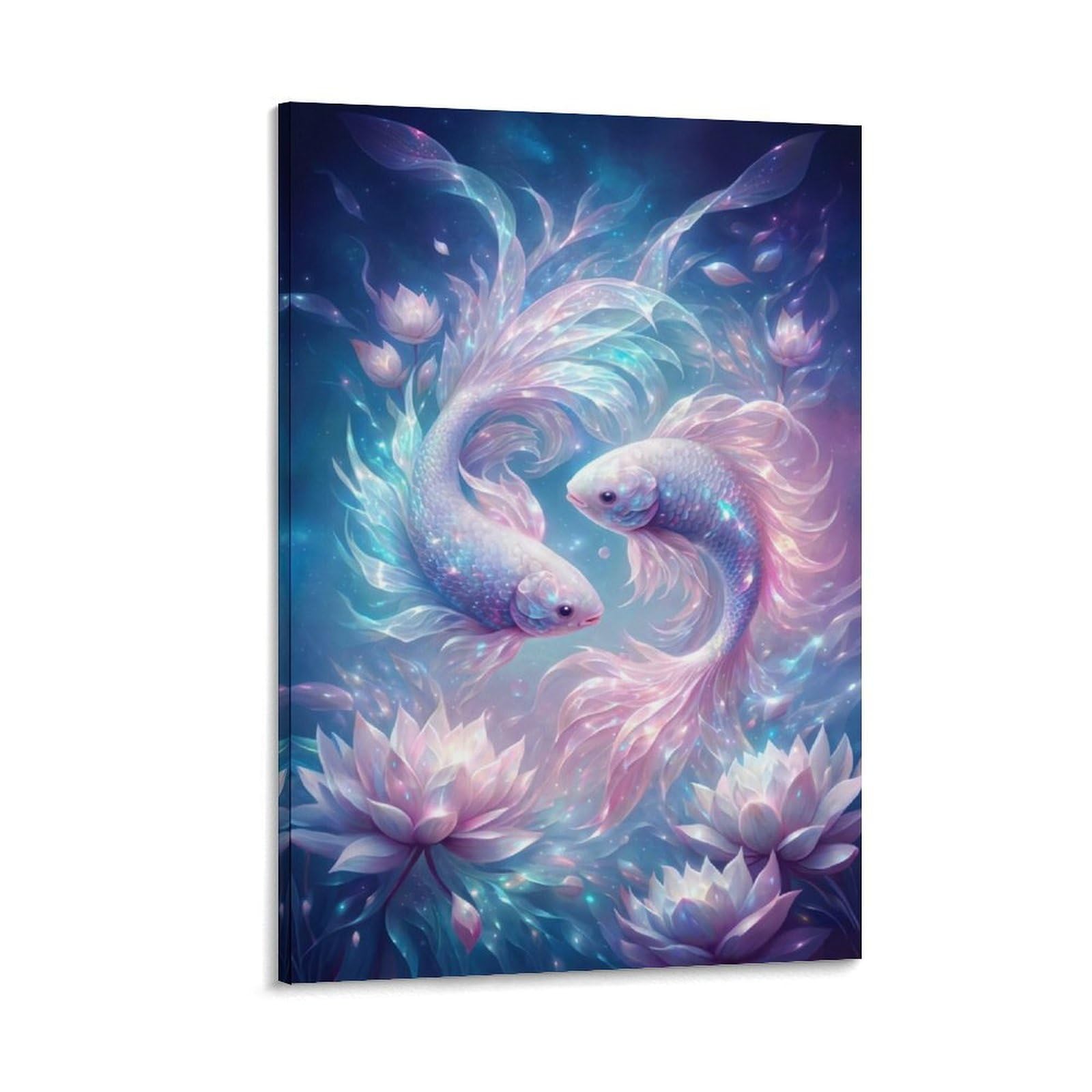 DHBANEIOK Fantasy Fish Dance Wall Decor Poster Giclee Canvas Prints Modern Wall Art Picture Wall Hanging for Office Gym Living Room Decor 16x24inch(40x60cm)