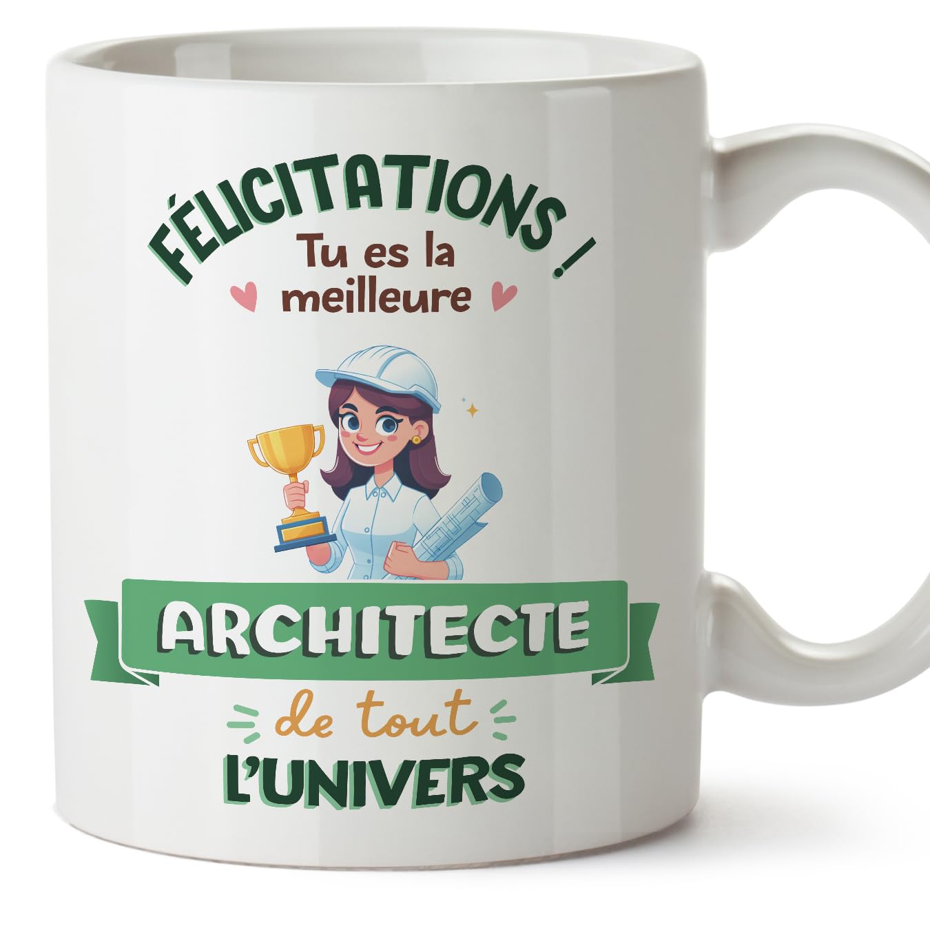 MUGFFINS Architect Woman Mug - in French - Meilleur Univers Trophée - Funny Gift for Colleagues - Ceramic 11oz Mug — image 1