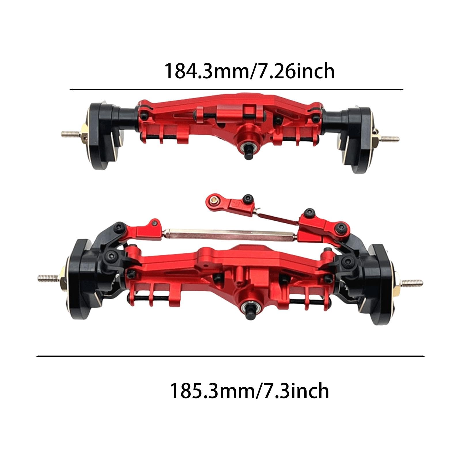 Ejes para Coches RC, Ejes Delanteros Y Traseros, Accesorios de Montaje, Aluminio Y Hierro Mecanizados con Precisión CNC, Fácil Instalación, Actualizac, Rojo