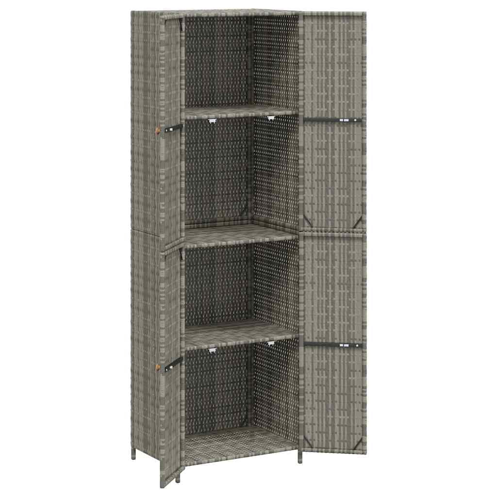 Tomostar Armoire de Rangement en Résine, Armoire Haute de Jardin Abri de Jardin Meuble Extérieur Gris 59x40x180 cm Résine tressée