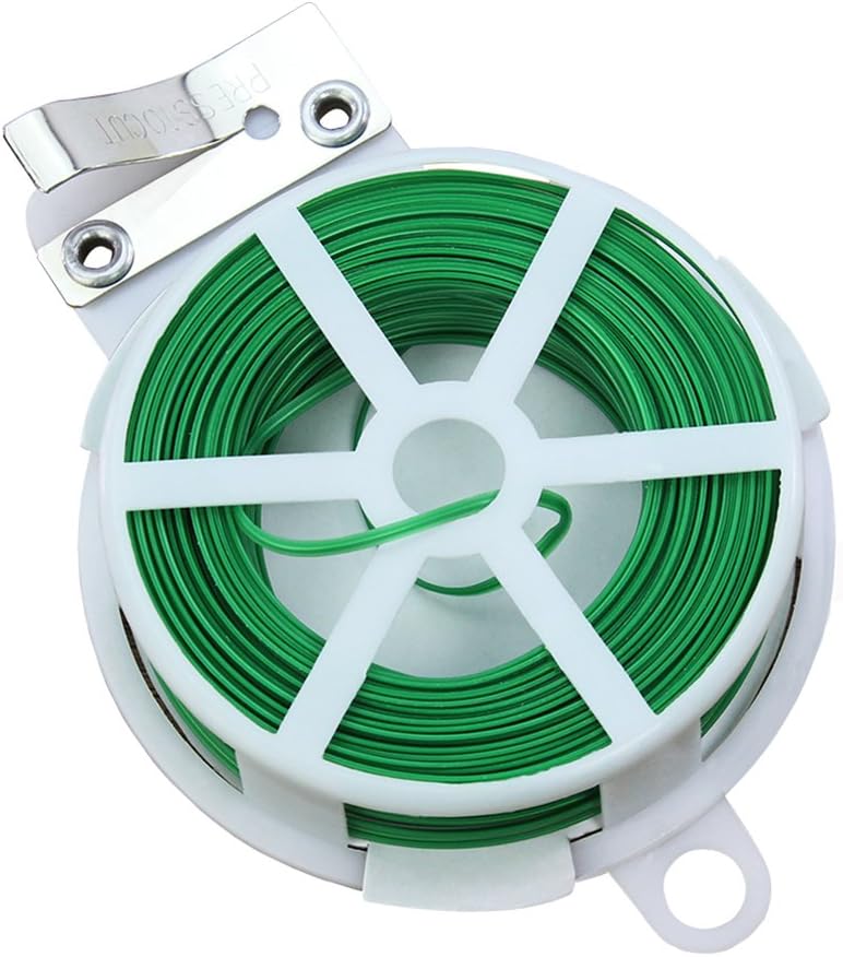 164 Feet (50m) Multi-Function Garden Plant Twist Tie with Cutter for Plant Growing (Green)