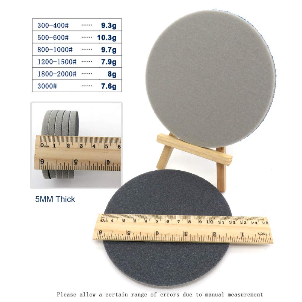 12 sztuk 5 Cal gąbka do szlifowania papier ścierny tarcza szlifierska na mokro i amp; Dry Hook and Loop 300-3000 Grit do polerowania, 300 400