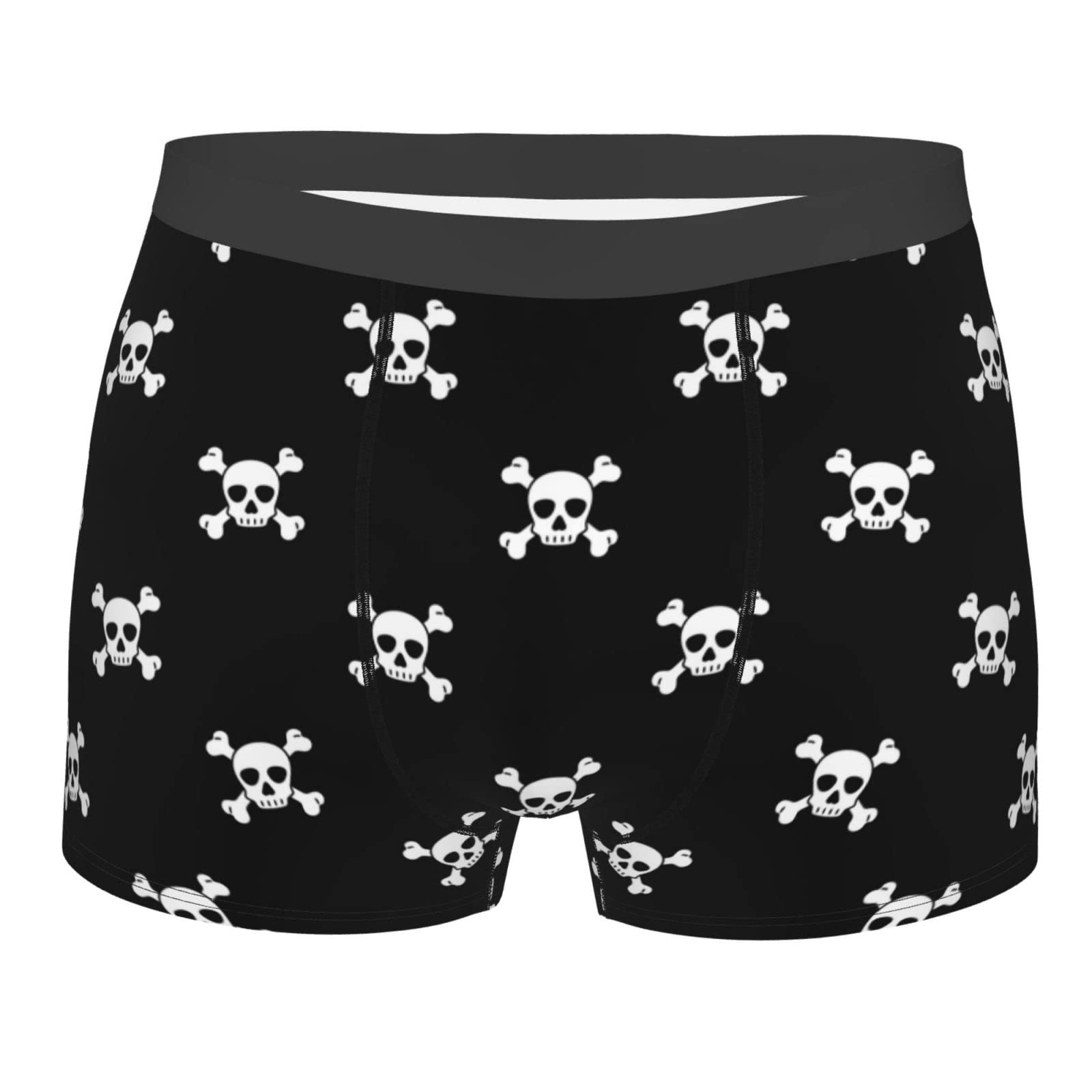 942 Men'S Boxer Shorts Skull With Crossbones Pirate Symbol Comfortable Boxer Briefs With Elastic Waistband Men'S Boxers Quick Dry Mens Boxers, For Family, Men, Husband, 2XL