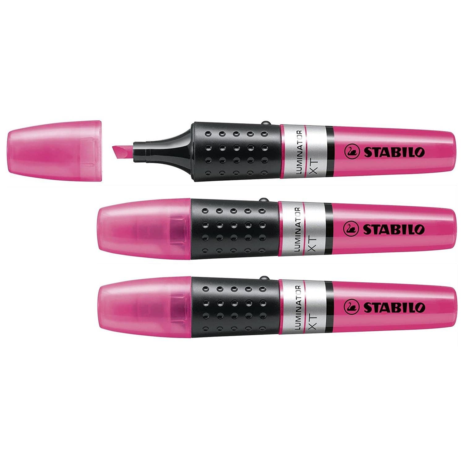 Stabilo Luminator Highlighters Pack of 3 Level Bevelled Visible Paste Pink
