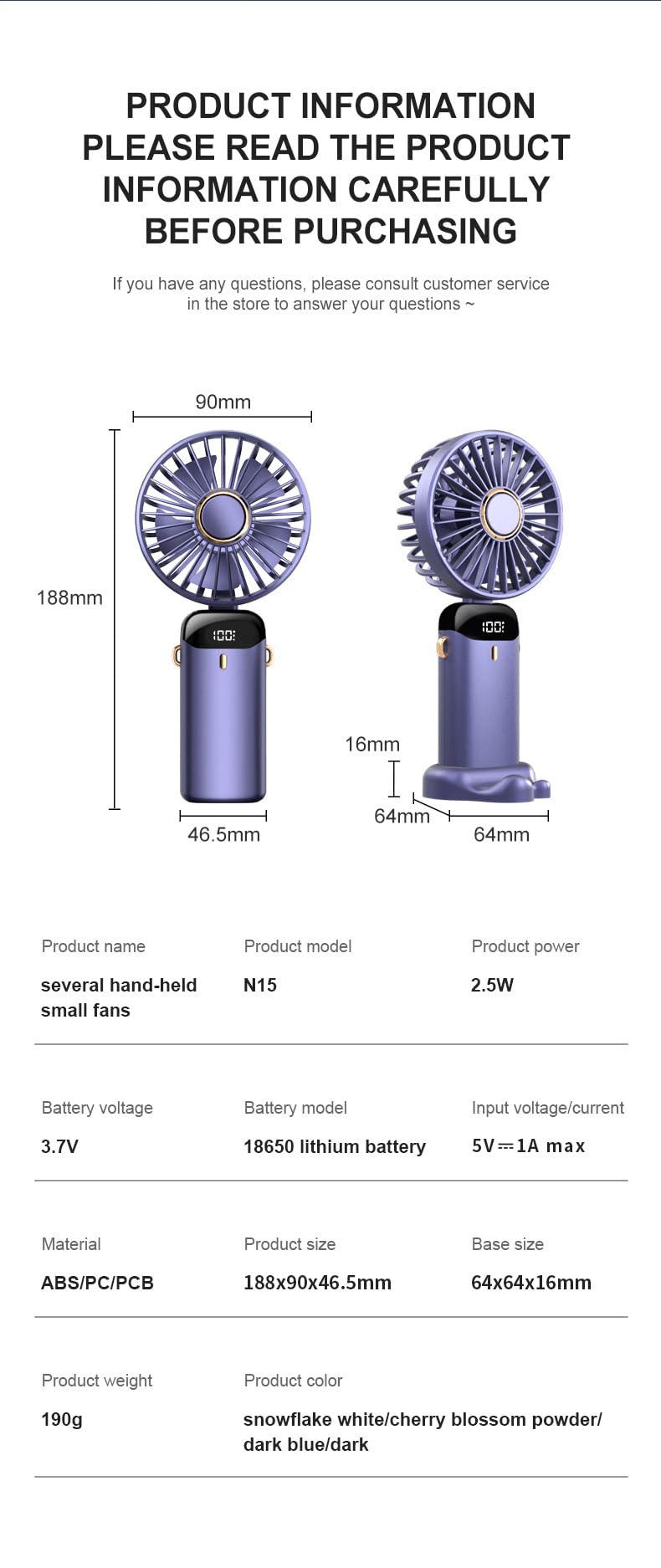 Ventilatore portatile portatile con refrigeratore per il ghiaccio, 3600