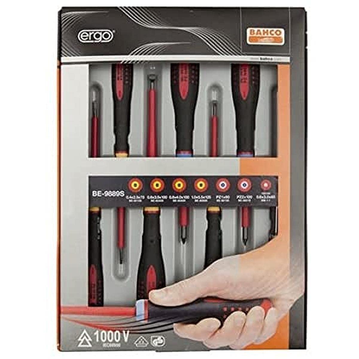Bahco BE-​9889S - Jeu De 9 Tournevis Isoles Pz