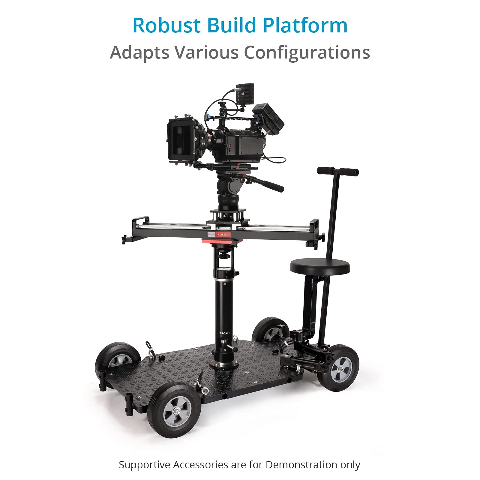 PROAIM Bazooka da 12" con leva di bloccaggio rapido per carrello per telecamera, gru a Jib e risers di altezza. Attacco Euro/Elemac. Carico utile fino a 200 kg/440 libbre (BZ-285-01)