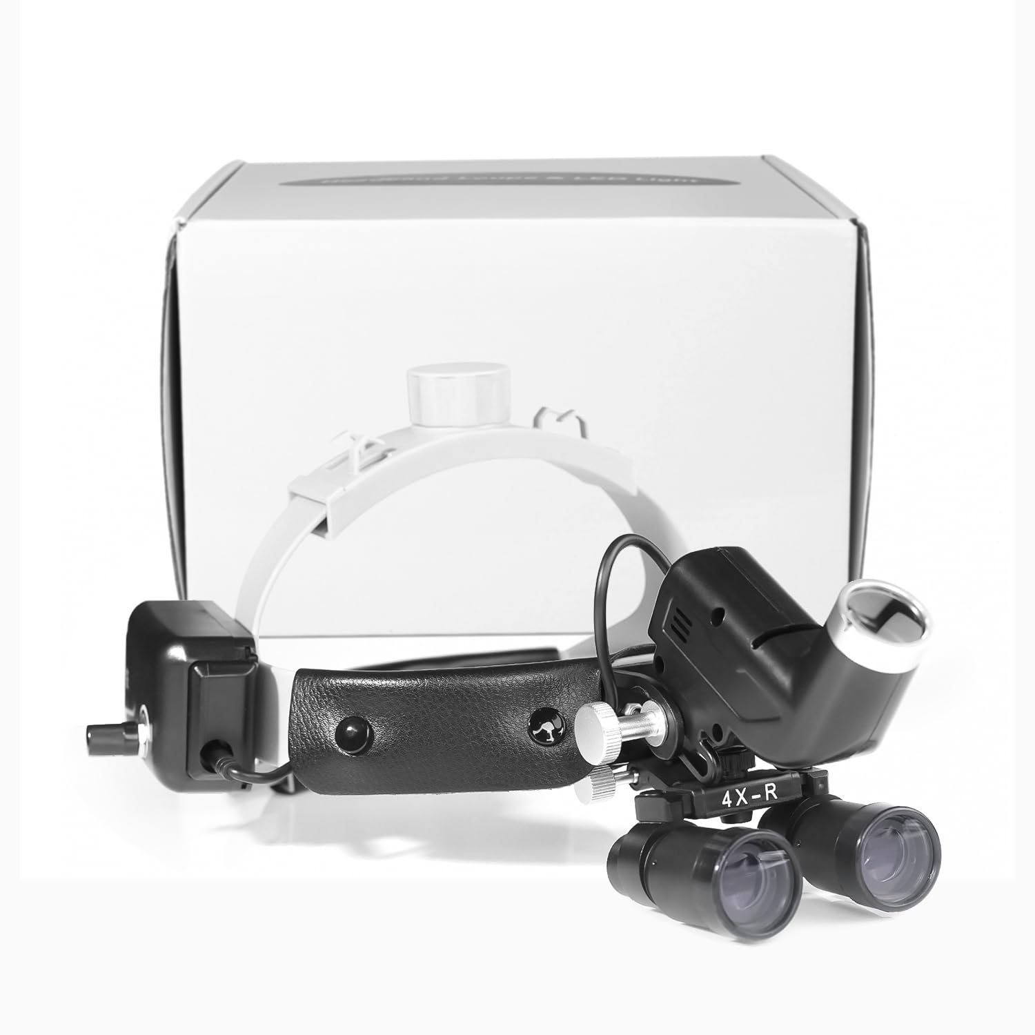 TEPTOARCH 5W LED Headlamp for Loupes Brightness Spot Ajustable Headlight with 4X-R Headband Magnifier Frames Loupe (Carton)