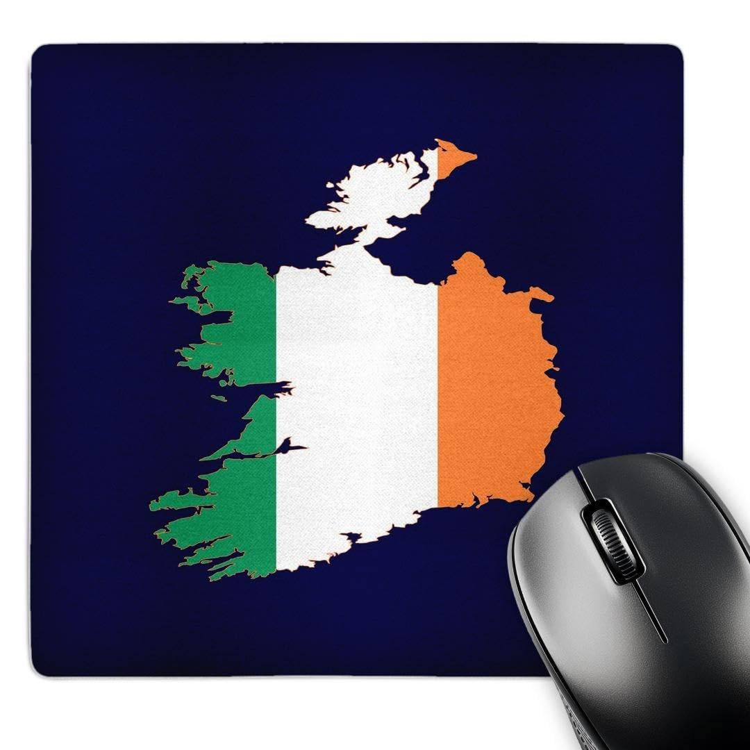 3dRose Ireland Rugby Fan Irish Tricolor Flag Map Rugby and Soccer Emblem - Mouse Pads (mp-384933-1)