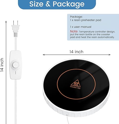 Miniatura 6 de Precalentador de resina automática, bandeja calentadora de posavasos de epoxi con control de temperatura para Résin, resina UV y silicona,