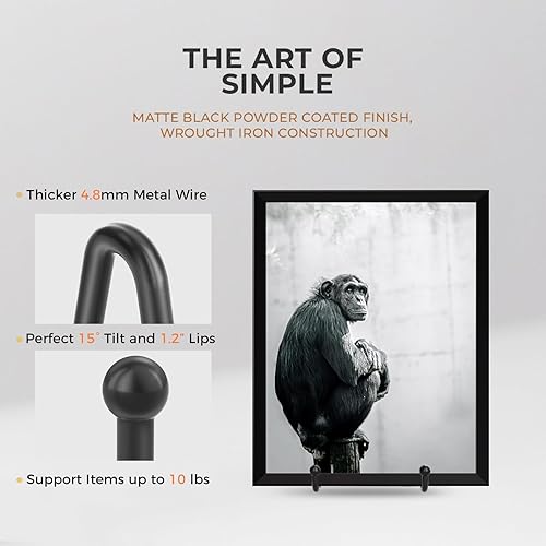 Miniatura 2 de TR-LIFE Soportes de placa para exhibición, soporte de placa de 4.5 pulgadas + soporte de marco de metal para imagen, plato decorativo, libro,