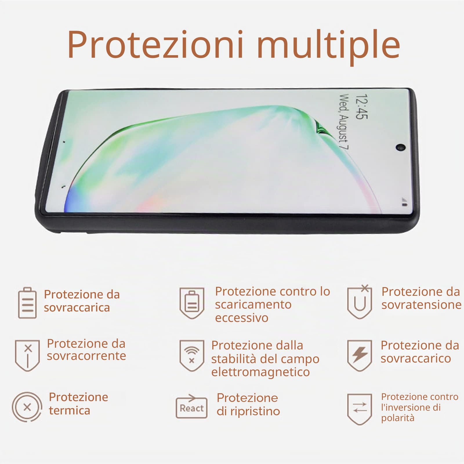 Custodia batteria per Samsung Galaxy S21 FE 5G, 5000mAh, Portatile Ricaricabile, Caricabatterie Esteso, Power Bank s21fe, Custodia di ricarica con protezione dello schermo, Nero