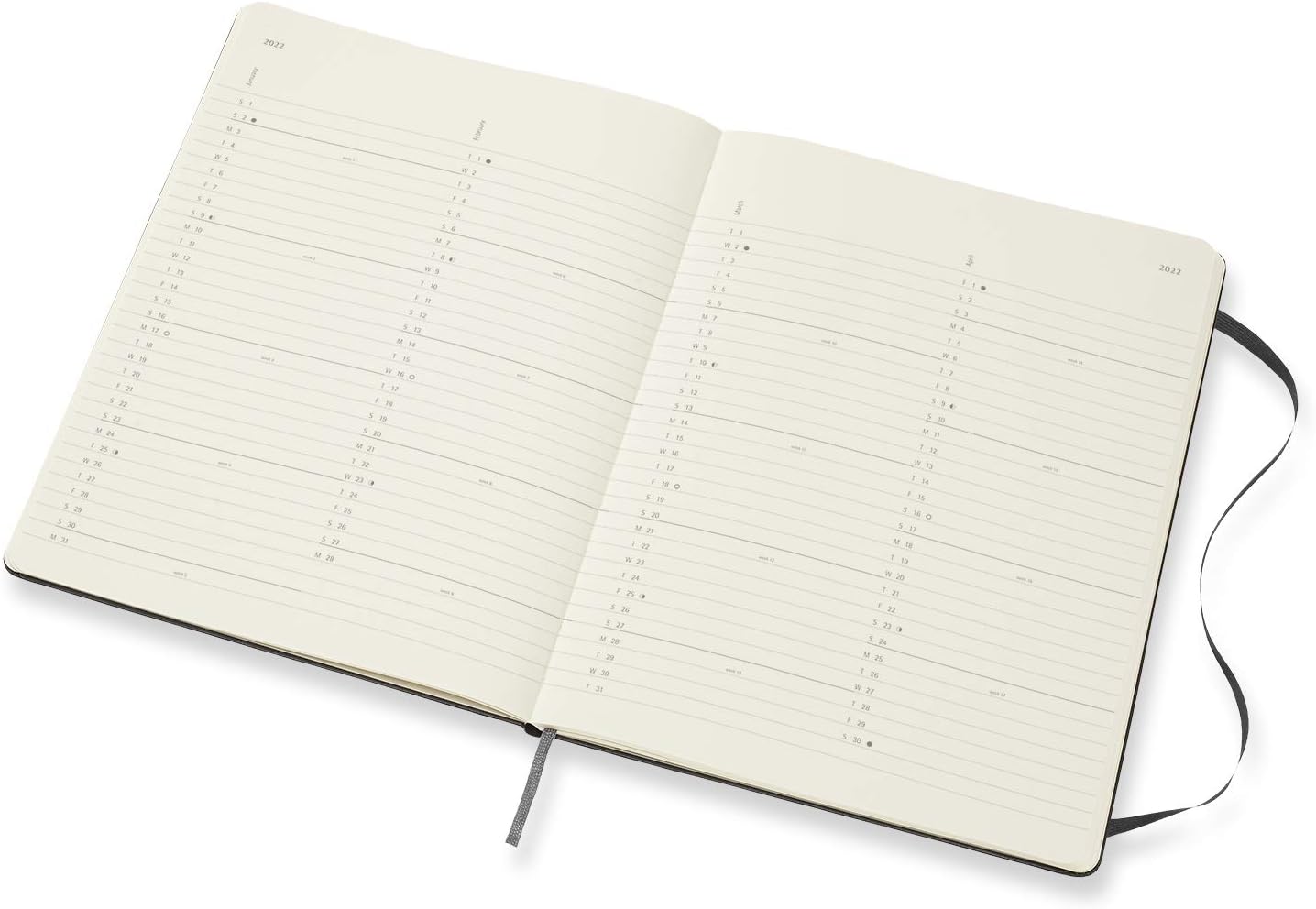Moleskine, 18-Month Monthly Planner/Diary, Monthly Planner 2021/2022, Monthly Planner with Soft Cover and Elastic Closure - Image 4