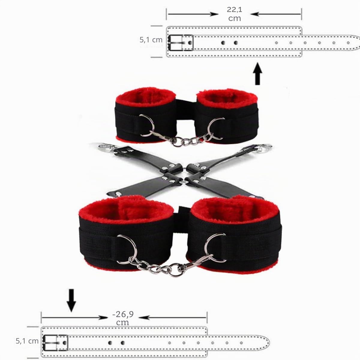 Conjunto de Fitness para Dormitorio de Nylon Cómodo 12 Piezas Set Combinado con Látigo de Entrenamiento y Pulsera de Nylon - D2