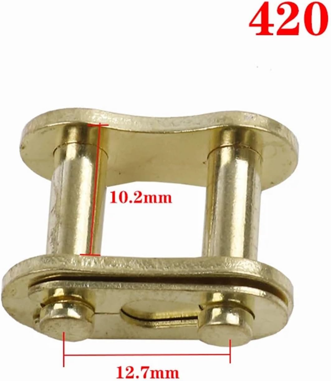 Chain Master Link 20Pcs 420 428 520 530 Chain Buckle Ring Link Motorcycle Heavy Connecting Connector Master Joint With O-Ring for Mini Bikes(Gold 420)