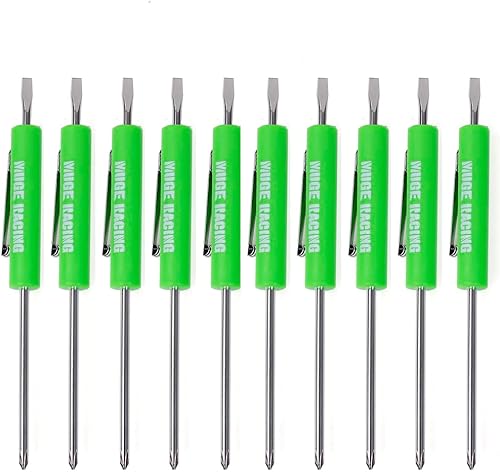 Miniatura 8 de MUGE Racing Destornillador de bolsillo de doble extremo y juego ranurado mecánico magnético con clip, mini destornilladores de bolsillo para