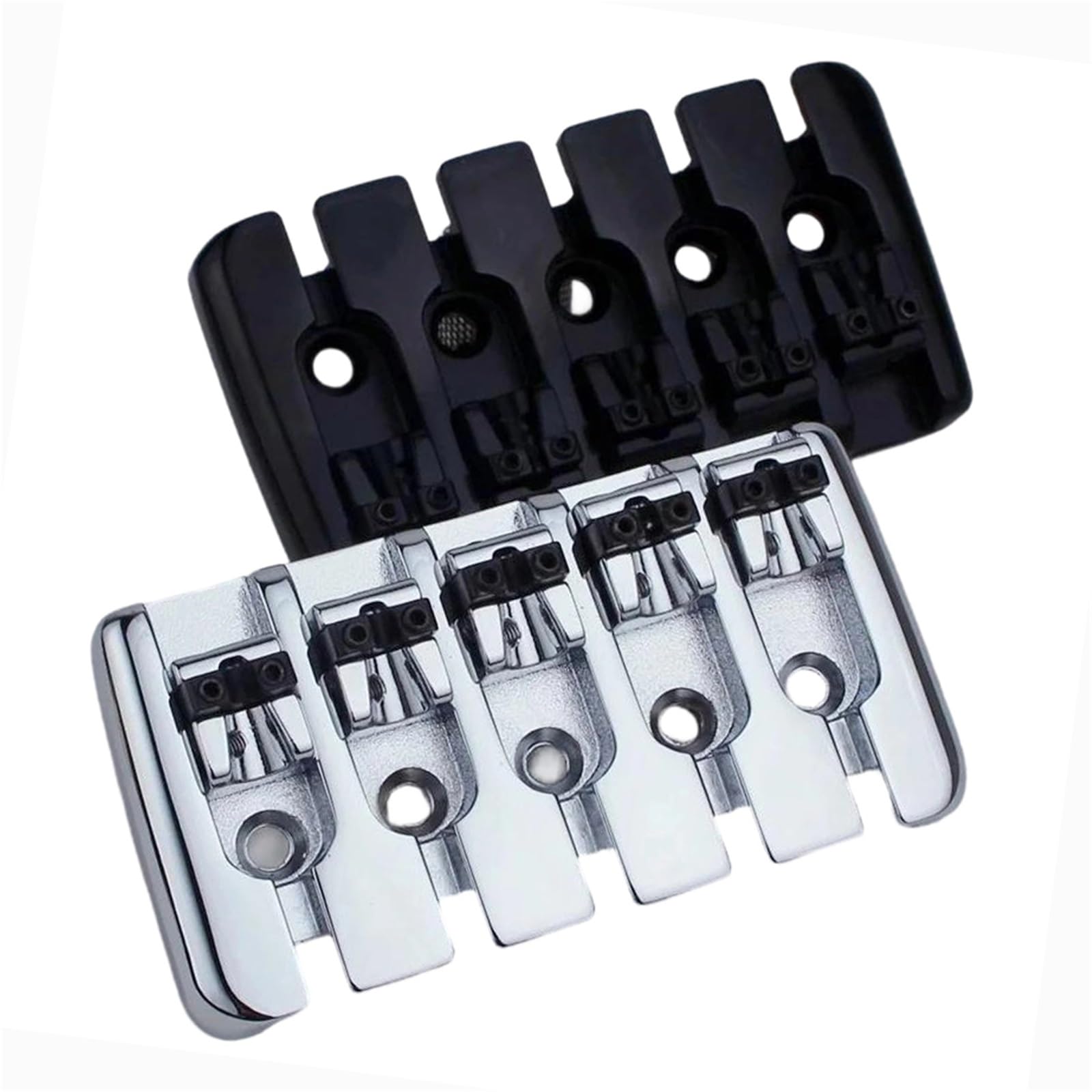 Mostek Gitarowy 5 Strunowy Masywny Elektryczny Mostek Basowy BB002 Części Zamienne Do Gitary Muzycznej(Black)