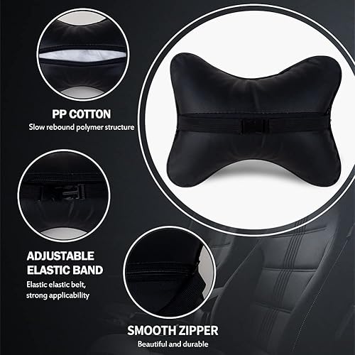 Miniatura 5 de eing Almohada para el cuello del automóvil, transpirable, cojín de descanso para la cabeza y el cuello, con cristales brillantes, para relajarse,