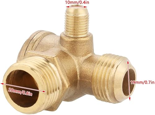 Miniatura 5 de Válvula de retención del compresor de aire, rosca macho de 90 grados, válvula de retención del compresor de aire de 3 puertos, piezas de repuesto de