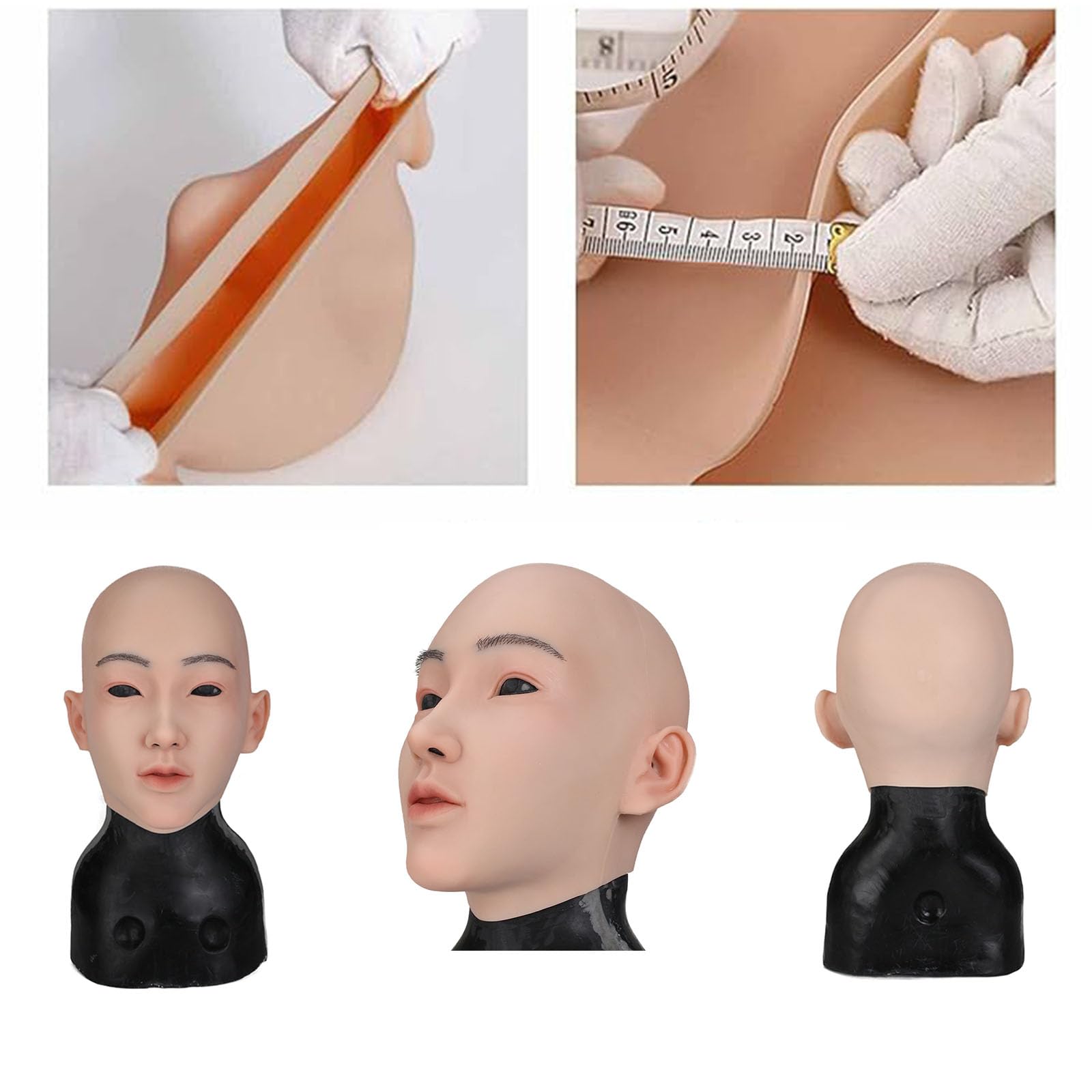 Realistic silicone Full Head Face Mask for Crossdresser Transgender Halloween Cosplay Male To Female