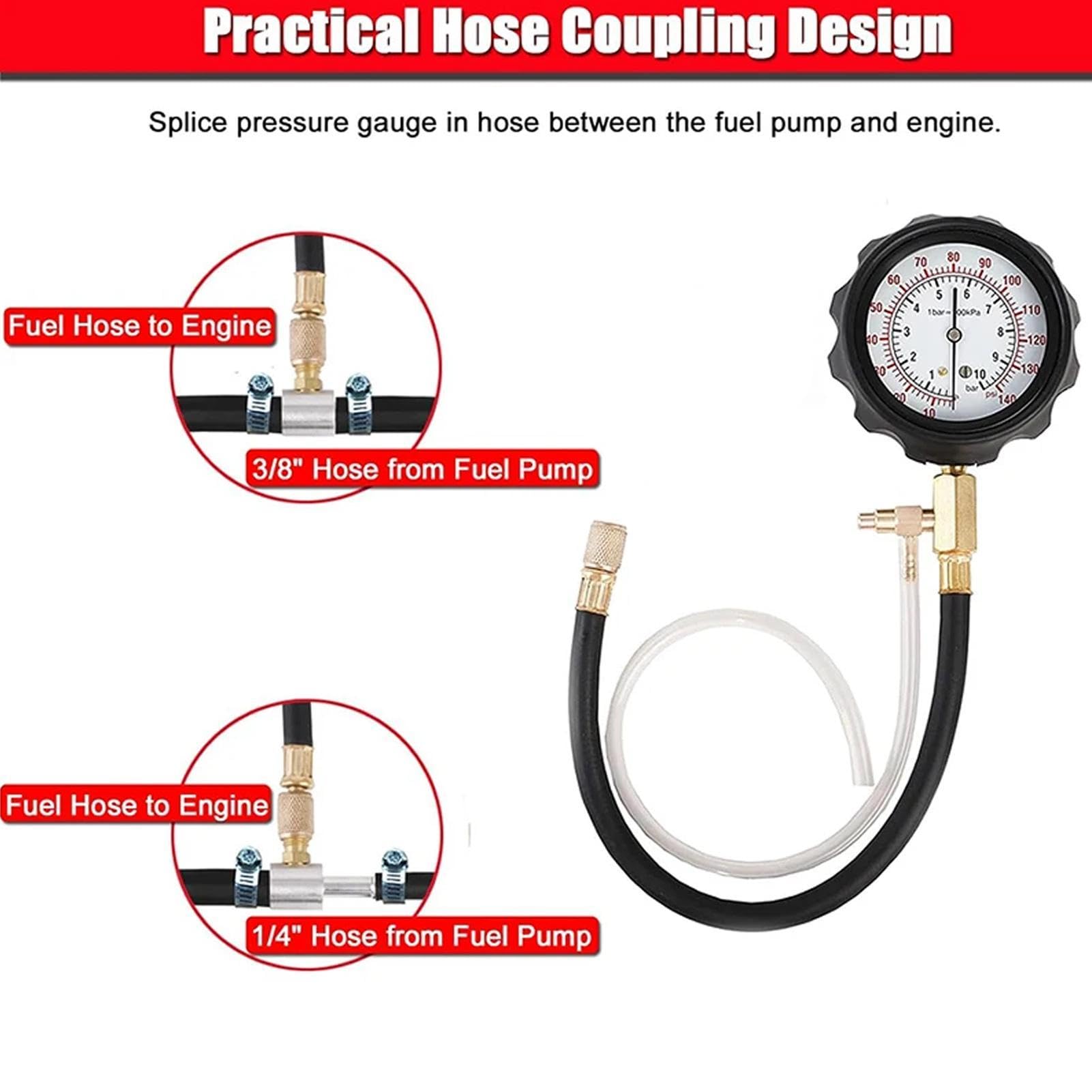Tester Pressione Olio Rilevatore Di Compressione 0-9,7 Bar Per Iniettori | Tester Motore Automotive Per , Auto, Camion, Moto, Garage Domestico, Officina, Meccanici E Tecnici